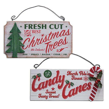 Candy Cane Xmas Tree Orn 2 Asst - The Fox Decor